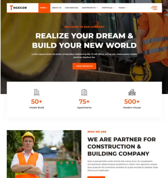 Website design services for construction companies